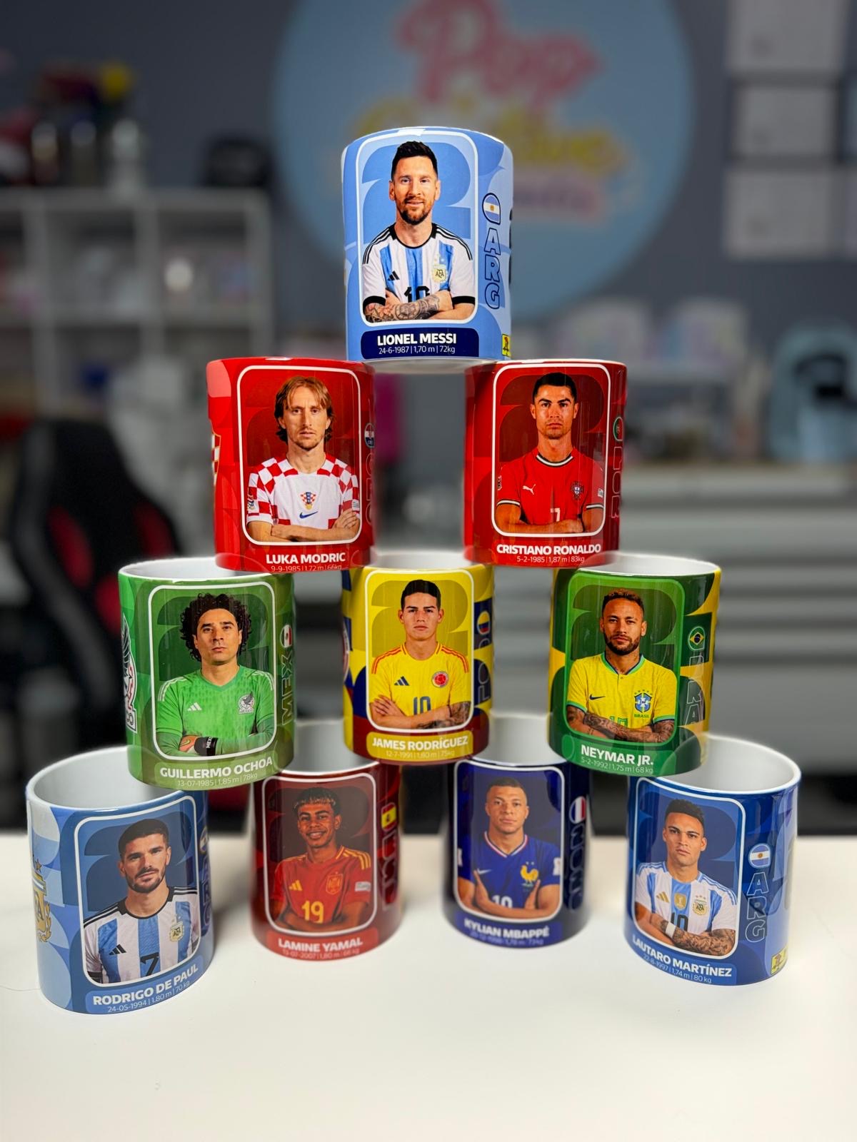 Colección de vasos personalizados de fútbol