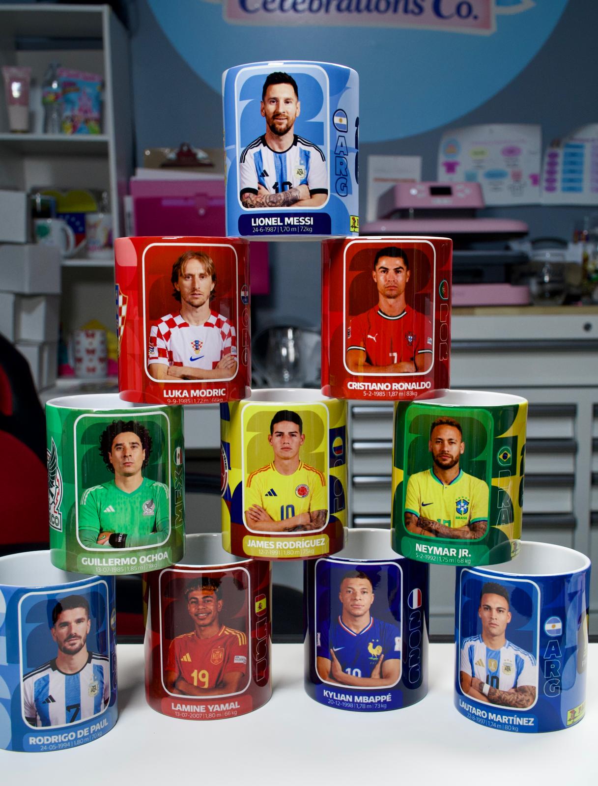 Colección de tazas de fútbol personalizadas